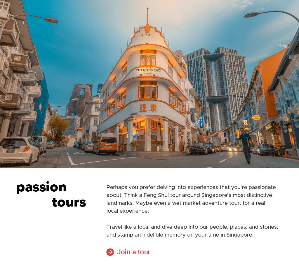 Passion tours in Singapore